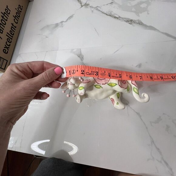 Lacombe WhimsiClay Floral Playful Cat Figurine - Picture 10 of 11